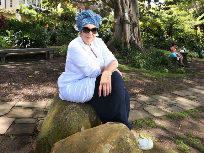 Wendy Whiteley in the garden she created at Lavender Bay. Photo: Bob Barker.