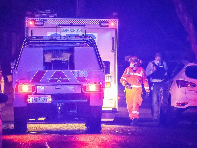 Emergency services were called to the home about 7.30pm Saturday. Picture: Ian Currie