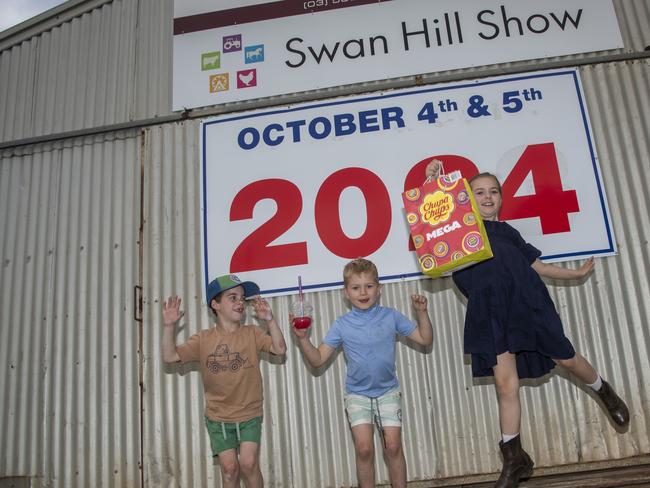 Jack Chalmers, Liam Buxton, Macie Buxton at the 2024 Swan Hill Show Picture: Noel Fisher