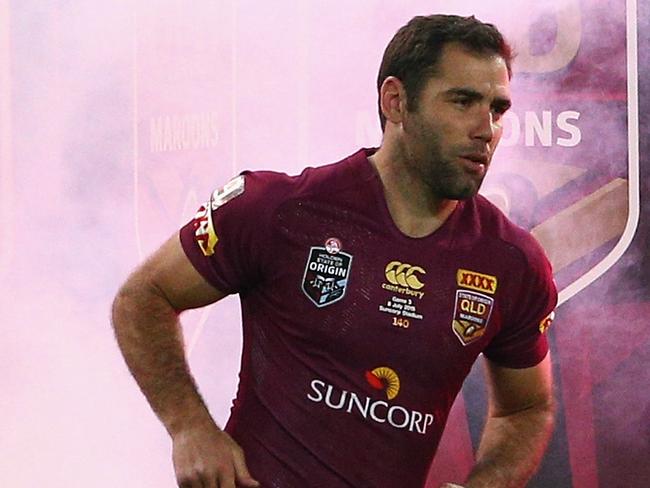 Cam Smith runs out for the Maroons.