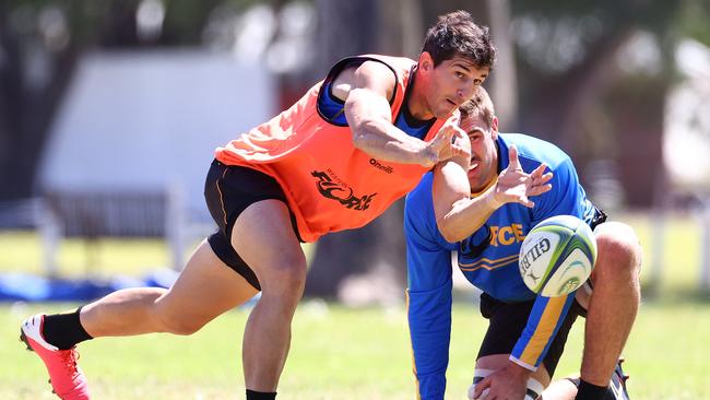 Argentina’s Tomas Cubelli in action during a Western Force training session