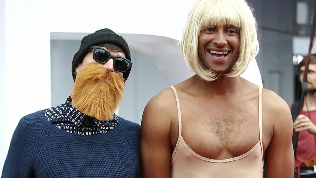 Alex and Matt, Tripple J. Red Carpet arrivals of celebrities at the 2014 ARIA Awards. Picture: Bradley Hunter