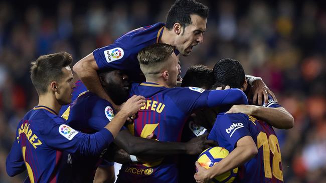 Barcelona celebrate.