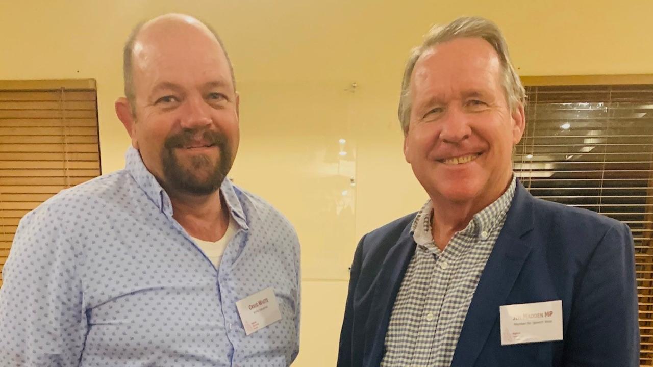 White Industries CEO Craig White with Ipswich West MP Jim Madden.