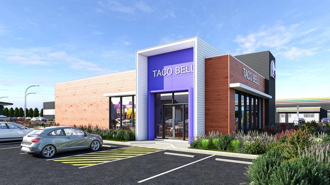 Artist impressions of the Taco Bell to be built at Leppington.