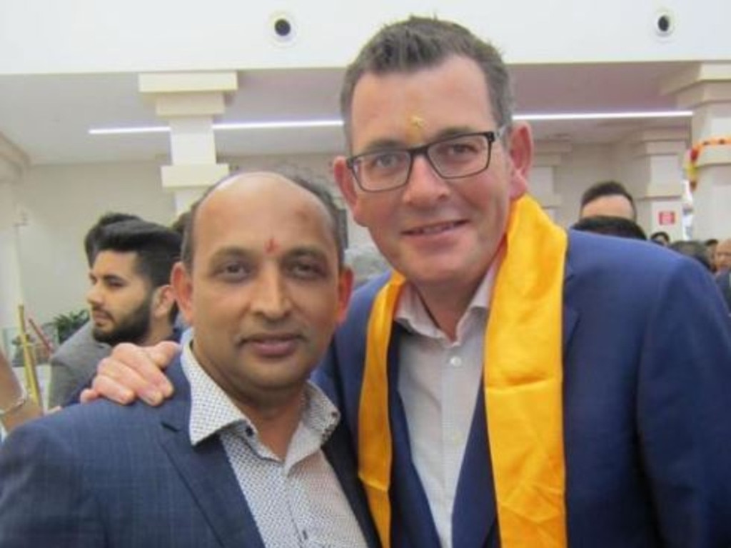 Vinayak Kolape with premier Daniel Andrews. Picture: Facebook