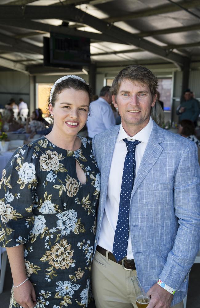 Therese and Clinton Farrell at Warwick Cup race day at Allman Park Racecourse, Saturday, October 14, 2023. Picture: Kevin Farmer