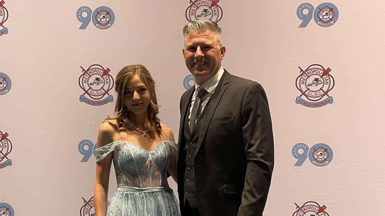 Celina Diefenbach and Troy White at the Metropolitan Caloundra Surf Life Saving Club 90th Anniversary Gala Ball.