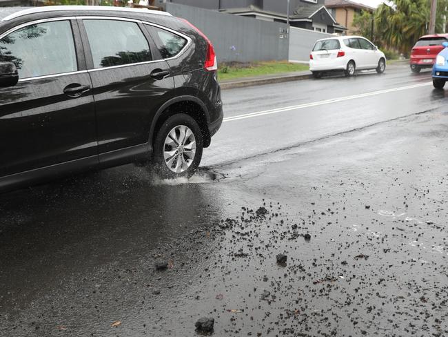 Northern Beachs Council has repaired thousands of potholes this year on local roads such as this one on n Beacon Hill Rd. Picture John Grainger