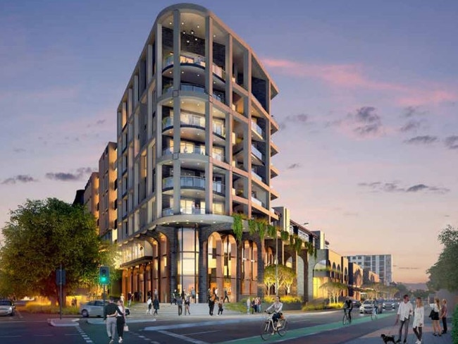 An artist impression of the $250m development on the old Le Cornu site at Forestville, on the corner of Anzac Highway and Leader St. Picture: Hames Sharley