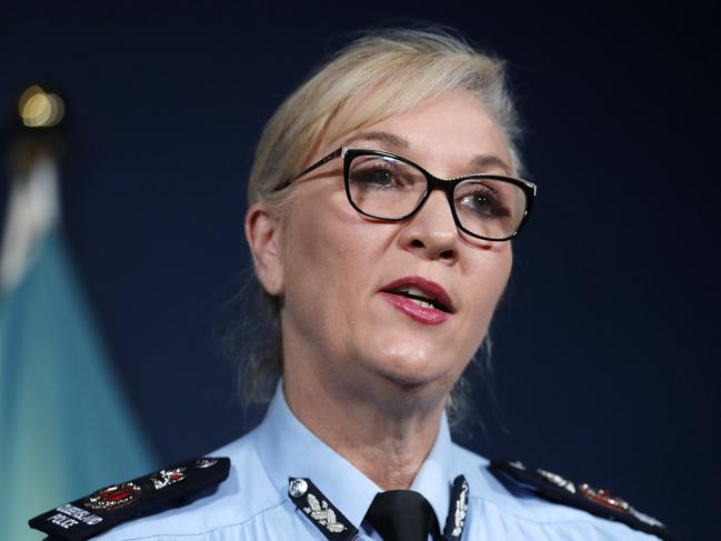 Queensland Police Commissioner Katarina Carroll addresses the findings today. Picture: Josh Woning