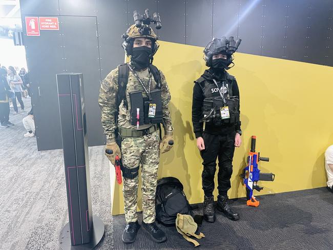 The PAX Aus Convention at the Melbourne Convention and Exhibition Centre (MCEC) on Saturday, October 12, 2024: Mitchell and Shaun. Picture: Jack Colantuono