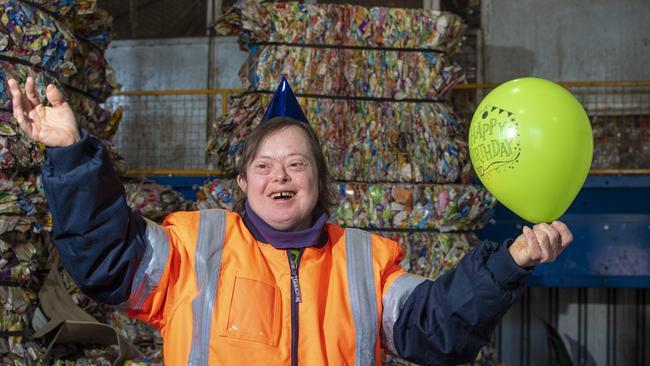 Anuha employee Mandy Harch celebrates the organisations 35th Birthday. PHOTO: ALI KUCHEL