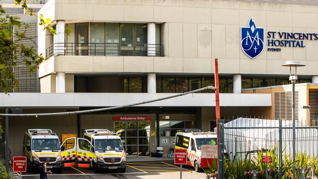The cyclist was taken to St Vincent’s Hospital in a critical condition. Picture: Julian Andrews
