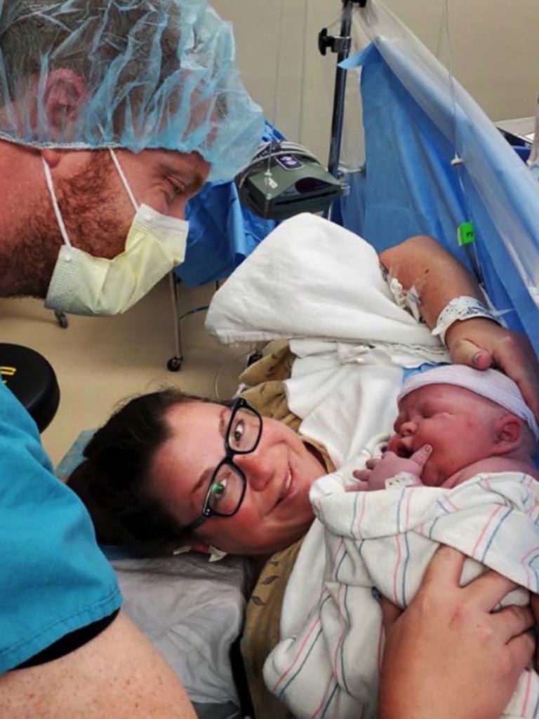 Staff at the hospital had to special order nappies big enough to fit Finnley. Picture: Cary Patonai/Facebook