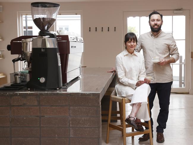 Owners Chanel Parratt and Harrison Scarf.  New cafe Leoht set to open in Battery Point.  Picture: Nikki Davis-Jones