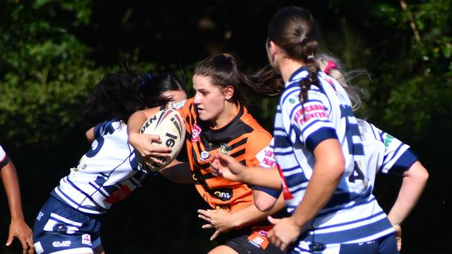 The Herbert River Crushers Women’s team drew 20-20 with Townsville Brothers in a hard-fought contest in Ingham on Saturday. Picture: Cameron Bates