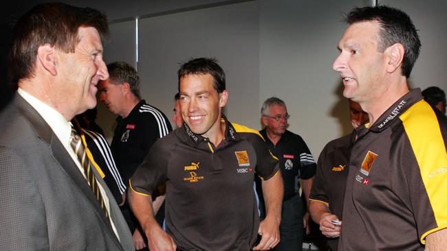 Kennett with coach Alastair Clarkson and Chris Pelchen at the 2006 national draft.