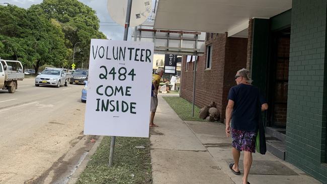 A volunteer hub has set up next to M-Arts. Picture: Liana Walker