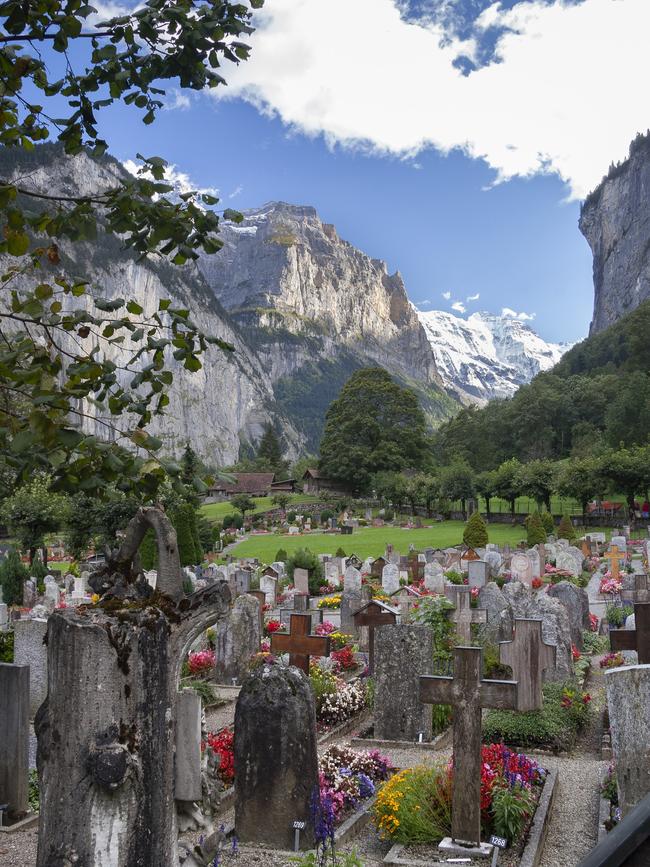 The mountaineering cemetery in Zermatt.