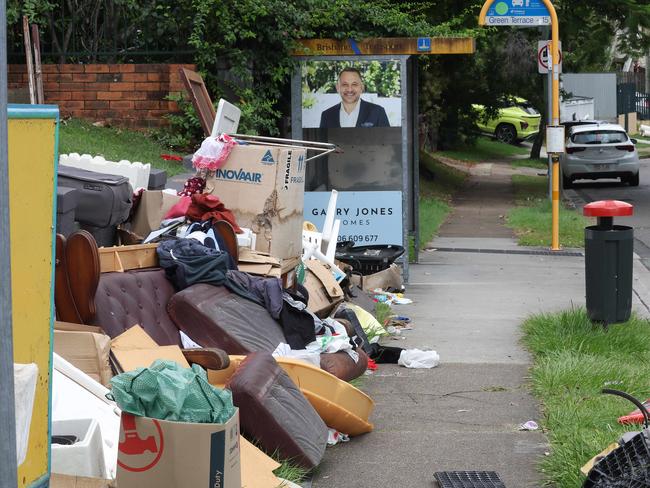 Kerbside collection left on Green Terrace, Windsor. Picture: Liam Kidston