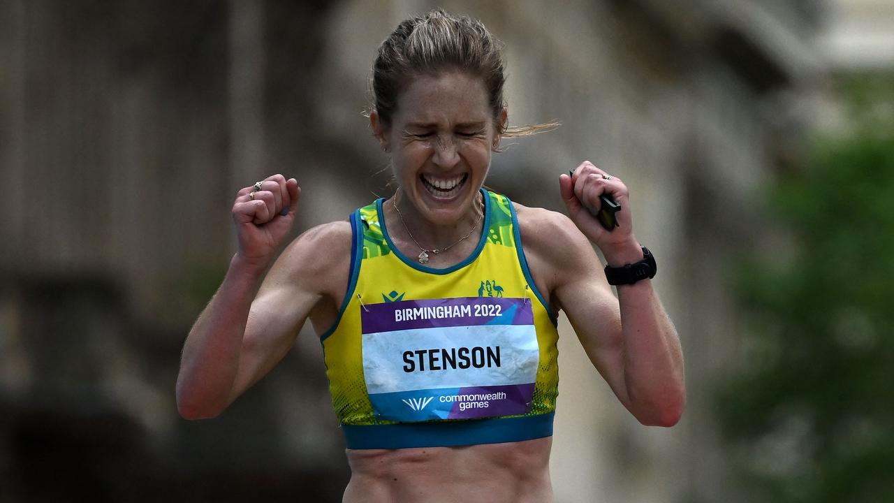 Australia’s<b/>Jess Stenson has won the women’s marathon with an incredible run.