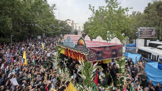 Iranians attend their funeral ceremony for Haniyeh on August 1. Picture: Majid Saeedi/Getty Images