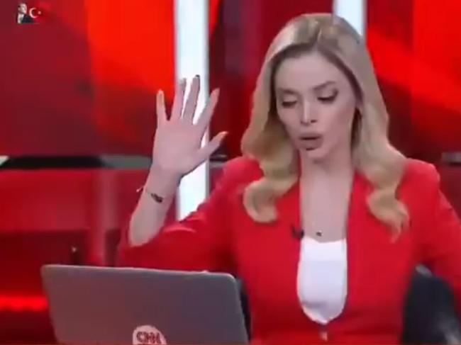 CNN Turk's broadcast during the 6.2 earthquake in Istanbul, Türkiye. Picture: CNN/ X