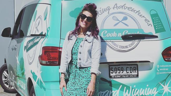 Supplied Editorial Jessica James beside her Cook n Create van. Picture: Supplied