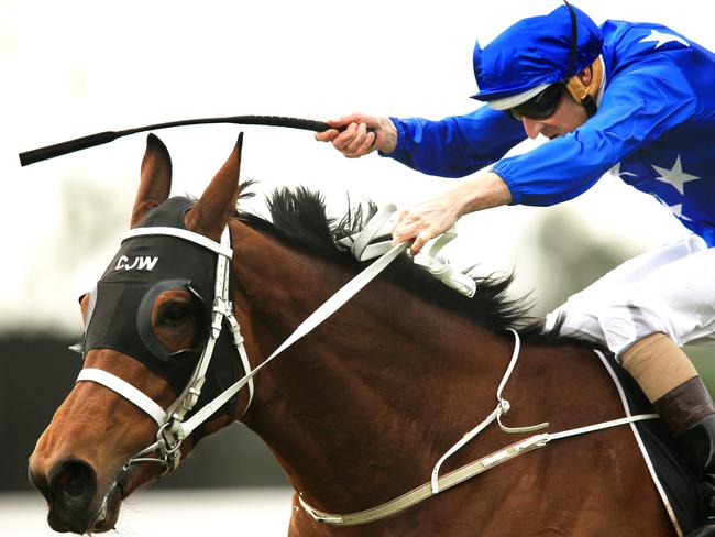 Defrost My Heart ridden by Hugh Bowman, wins race 3 at Warwick Farm midweek races. pic mark evans
