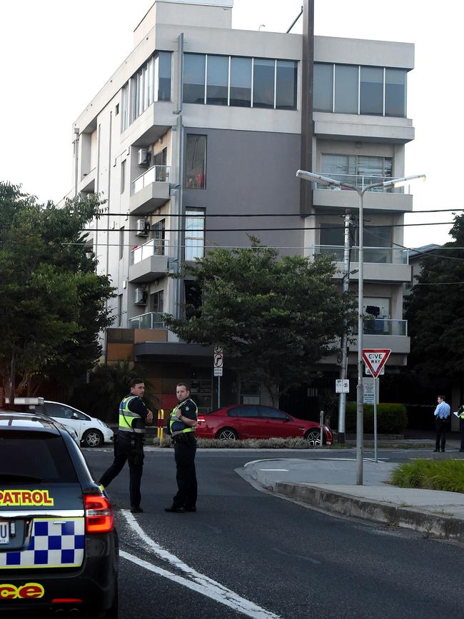 The apartment block where the stabbing occurred. Picture: Nicole Garmston