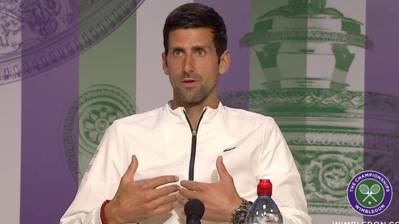 Novak Djokovic in weird press conference exchange.