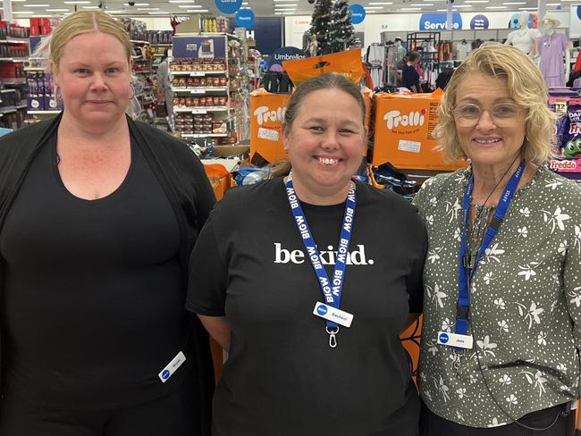 Founding opening day team members of Big W Tweed City Nicole, Rachael and Jill (left to right) celebrate 25 years since the stores opening.