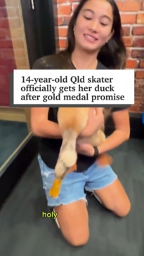 14-year-old skater gets her duck after Olympics promise