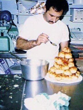 Joe Marchetta puts the finishing touches on a croquembouche. Picture: Supplied