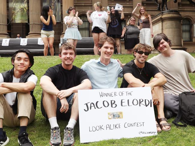 Maxie Olivier took out the win at a Jacob Elordi lookalike competition at the State Library in Melbourne. Picture: David Crosling