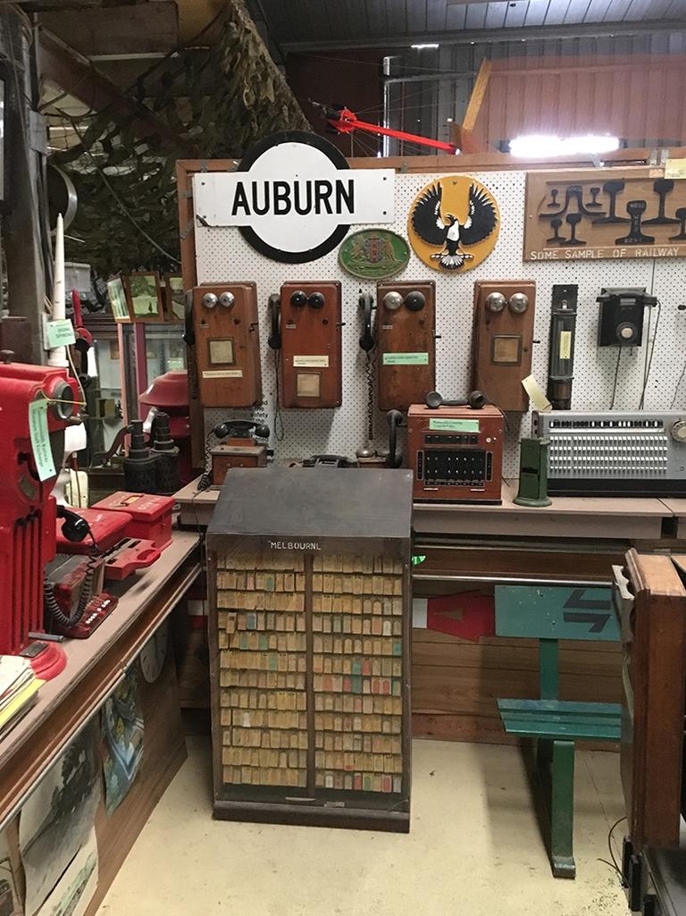 Old railway signs and telephones are some of the items up for sale.