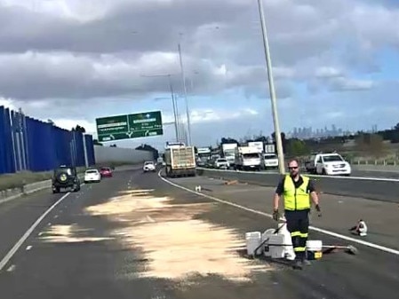 Sheep innards were strewn across 50m of the Hume Freeway on Friday. Picture: Supplied