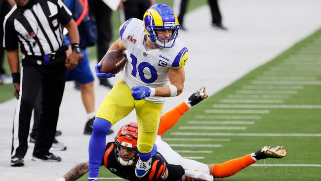 Rams QB Matt Stafford is feeding receivers Cooper Kupp (pictured) and Odell Beckham. Picture: Steph Chambers/Getty