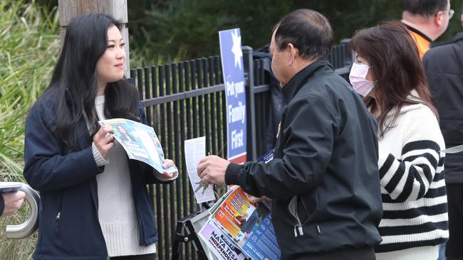 Warrandyte Liberal candidate Nicole Werner on election day. Picture: NCA NewsWire / David Crosling