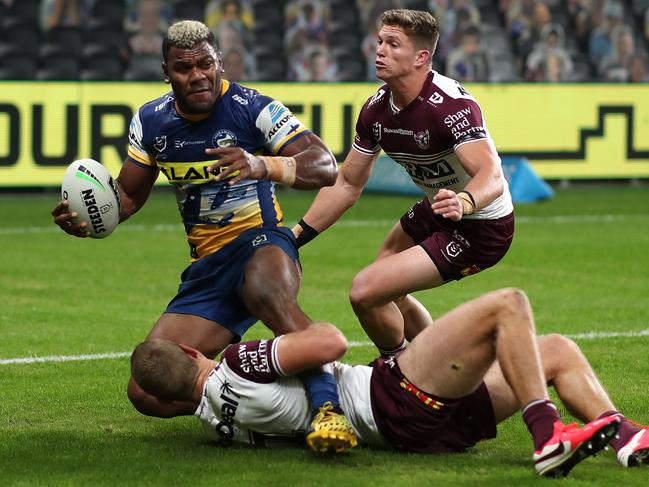 Maika Sivo laid on two tries for the Eels against Manly. Picture: Cameron Spencer/Getty Images