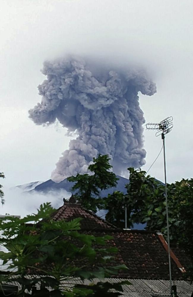 Mount Agung during an eruption in January. Picture: AFP