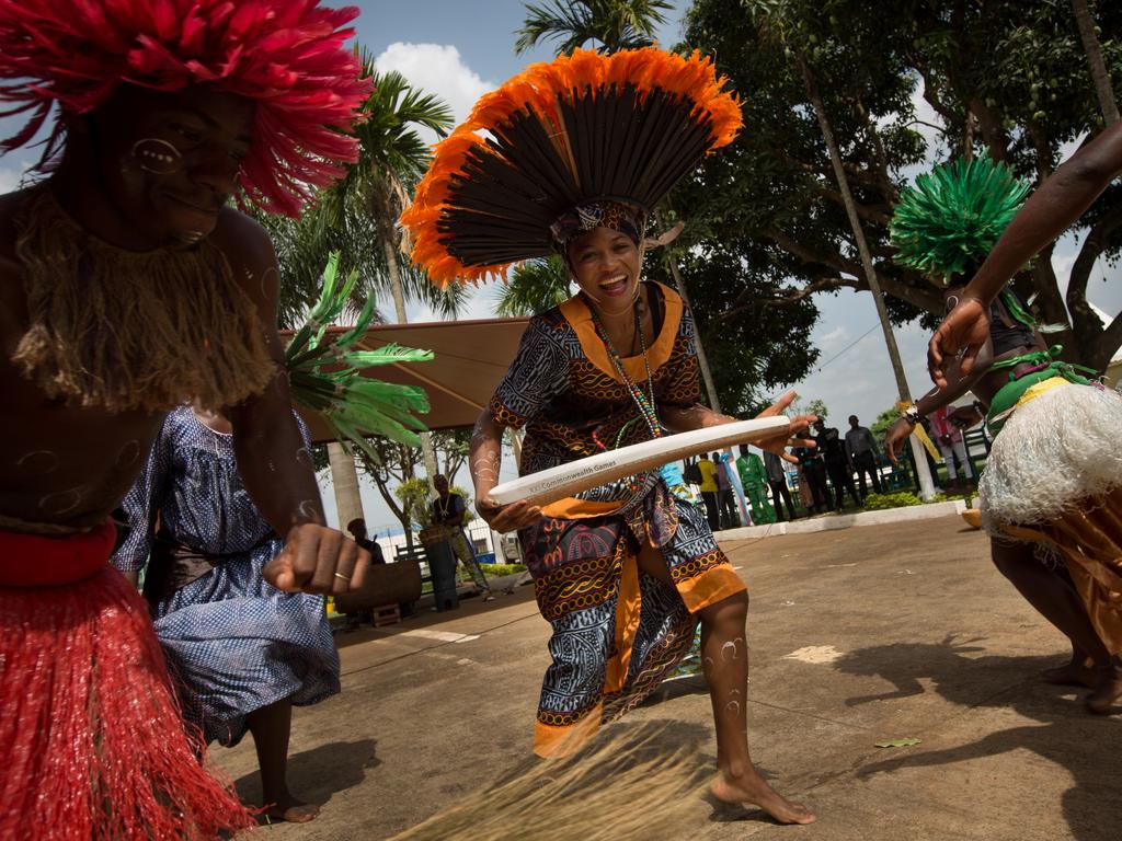 The Queen’s Baton in Yaounde, Cameroon, on 29 March 2017.