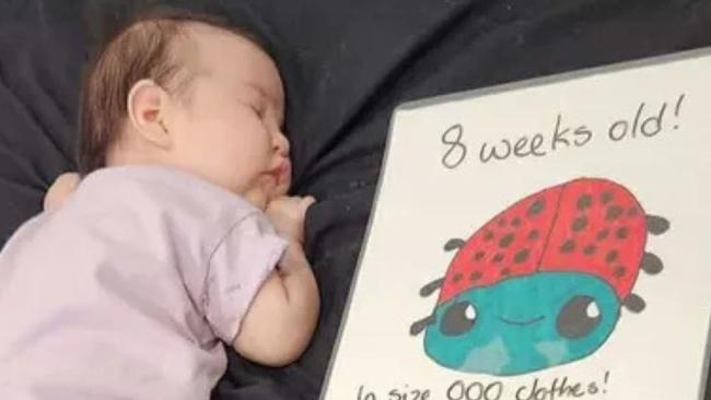 The two-month-old baby, hospitalised with a fractured skull in Adelaide after it was airlifted out of Alice Springs for treatment on Wednesday, December 11, 2024. Picture: Gofundme