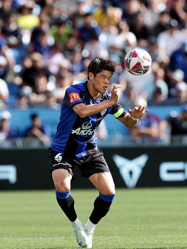 AUCKLAND, NEW ZEALAND – DECEMBER 07: Captain Hiroki Sakai of Auckland during the round seven A-League Men match between Auckland FC and Wellington Phoenix at Go Media Stadium, on December 07, 2024, in Auckland, New Zealand. (Photo by Dave Rowland/Getty Images)