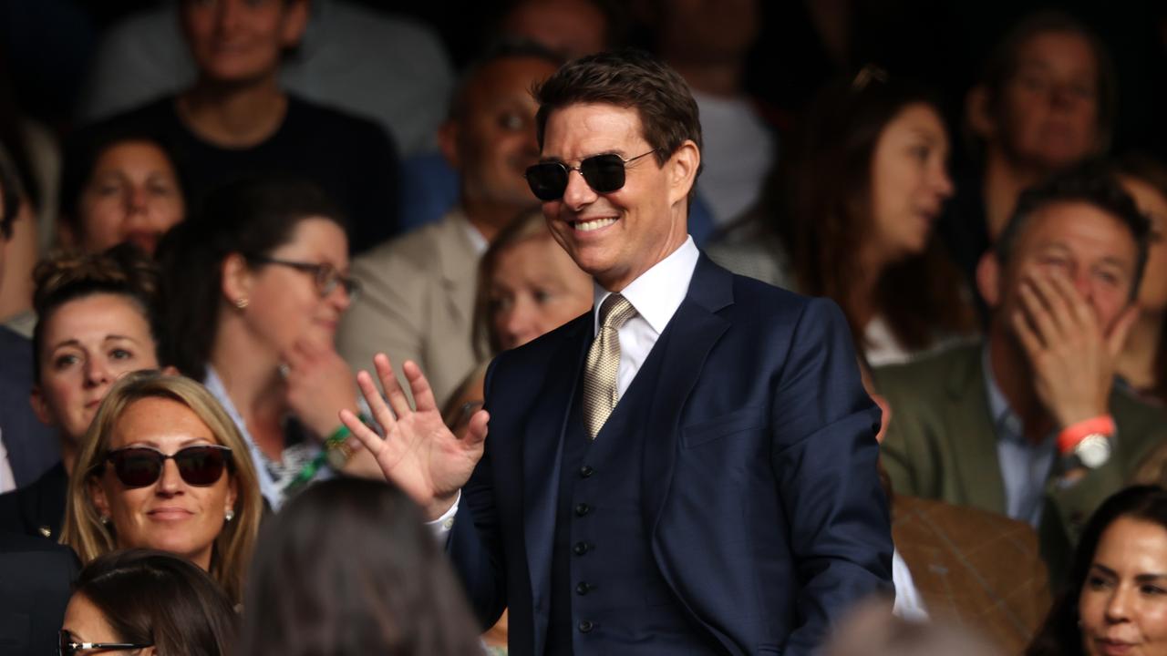 Tom Cruise let everyone know he was at Ash Barty's Wimbledon final. (Photo by Clive Brunskill/Getty Images)