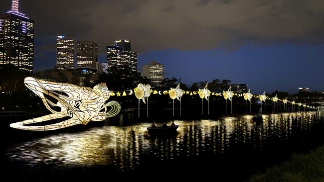 A 200-metre long glowing eel will wind its way up Birrarung Marr at Melbourne’s inaugural winter festival, Rising.