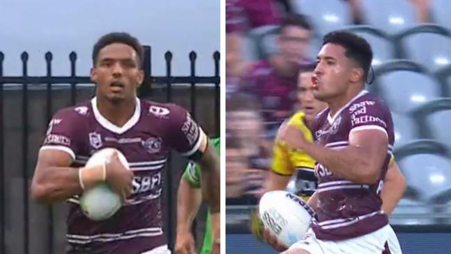 Is this the fastest centre-wing pairing rugby league has seen? Photo: Fox Sports