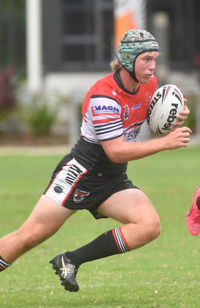 Kirwan High against Ignatius Park College in the Northern Schoolboys Under-18s trials at Brothers Rugby League Club in Townsville. Kirwan 13 Diesel Taylor. Picture: Evan Morgan