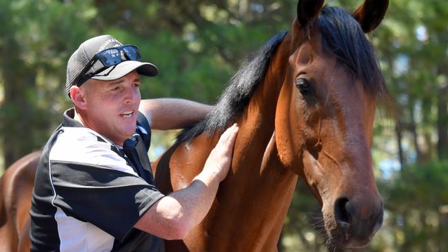 Trainer Scott Brunton with Mandela Effect. Picture: Peter Staples